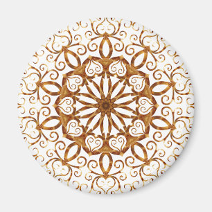 Imán Golden filigree flake on white