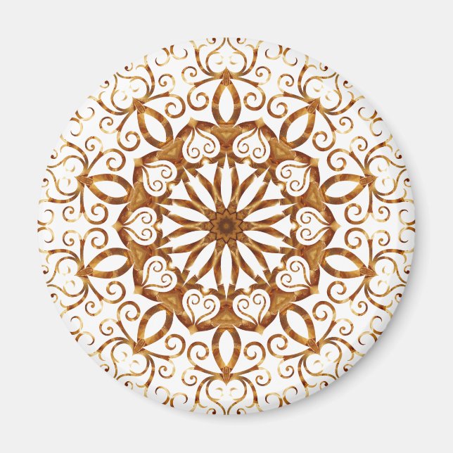 Imán Golden filigree flake on white (Frente)
