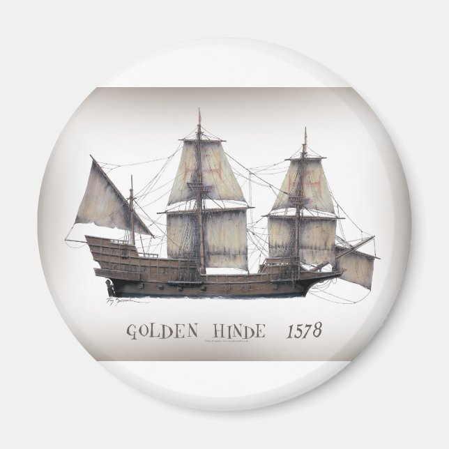 Imán Golden Hinde 1578 (Frente)