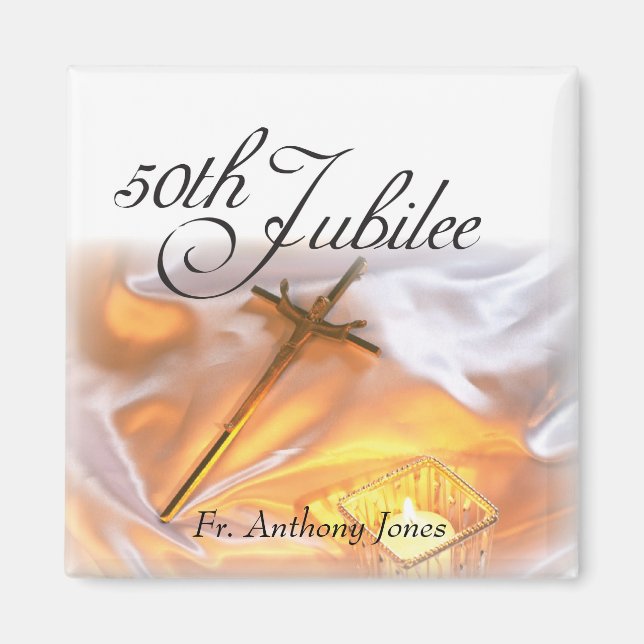 Imán Golden Jubilee Religious Life, Cross Candle (Frente)