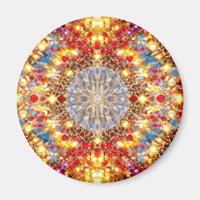Imán Golden Kaleidoscope Mandala – Sparkling Magnet (Frente)