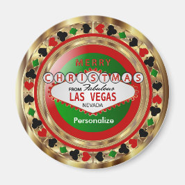 Imán Golden Merry Christmas Las Vegas Style