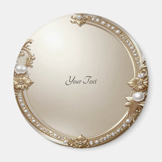 Imán Golden Ornate Frame with Pearls Magnet (Frente)