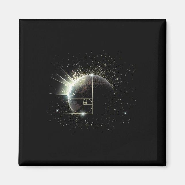 Imán Golden Ratio Fibonacci Math Teacher Spiral Space P (Frente)