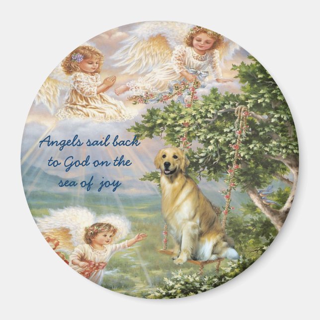 Imán Golden Retriever Angel Magnet (Frente)