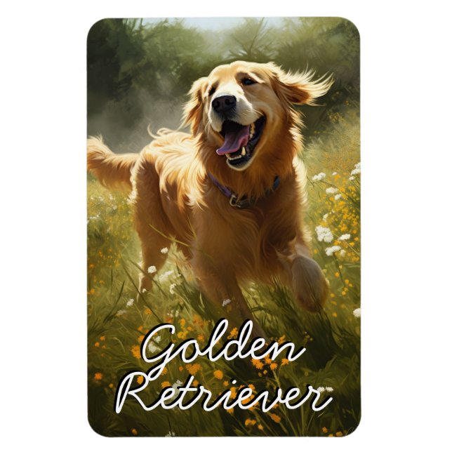 Imán  Golden Retriever in a Sunlit Meadow (Vertical)