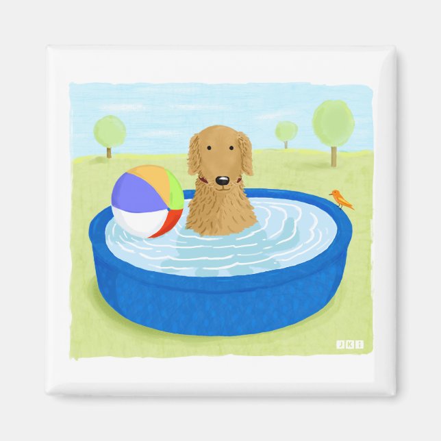Imán Golden Retriever "Summertime" (Frente)