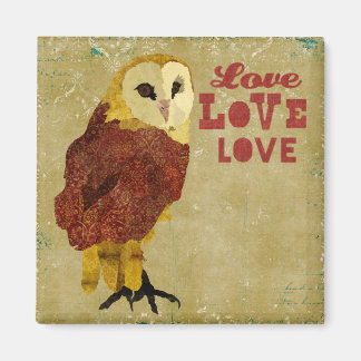 Imán Golden Ruby Owl Love Magnet