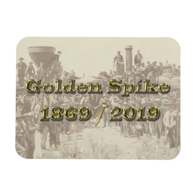 Imán Golden Spike Transcontinental Railroad Sesquincent (Horizontal)