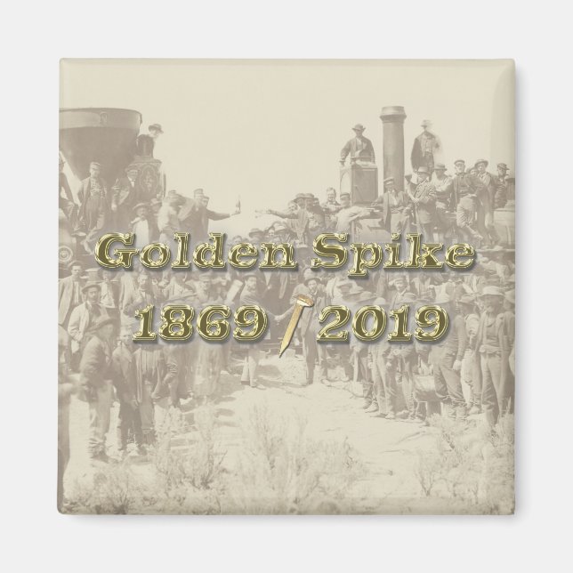Imán Golden Spike Transcontinental Railroad Sesquincent (Frente)
