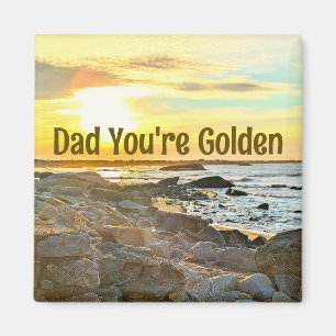 Imán Golden Sunset Ocean Photo Nature fotografía de pap