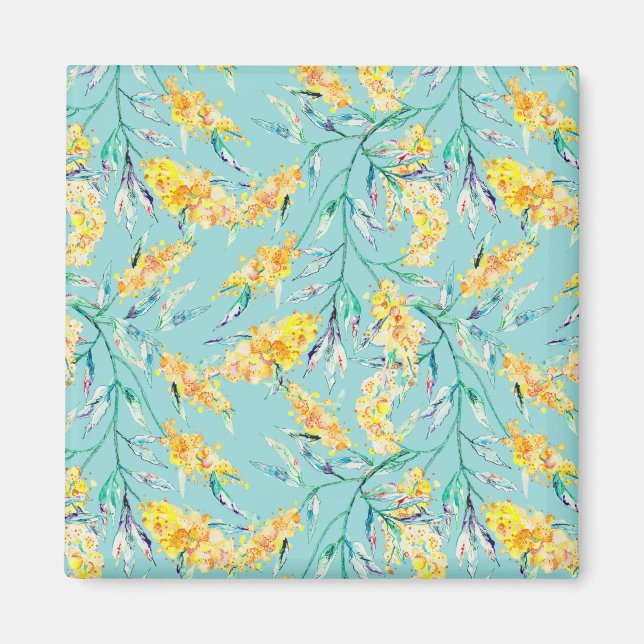 Imán Golden Wattle Branch in Blue (Frente)