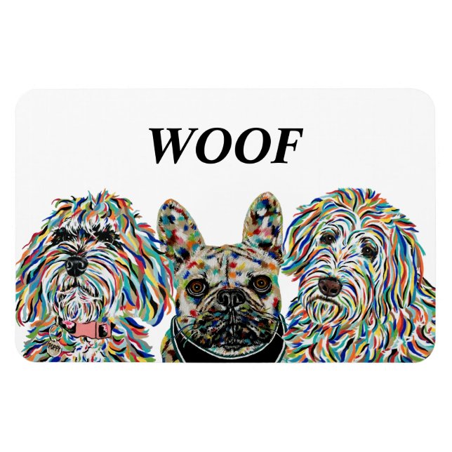 Imán Goldendoodle, Bulldog francés, Bernedoodle Magnet (Horizontal)