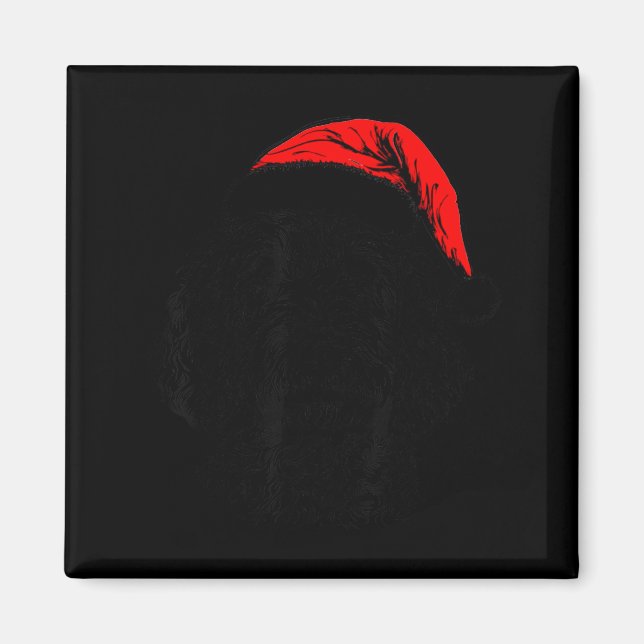 Imán Goldendoodle Christmas Santa Hat Xmas Pajama Golde (Frente)