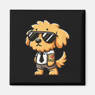 Imán Goldendoodle I Love Dad Funny Dog Tattoo