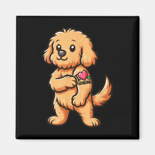 Imán Goldendoodle I Love Grandma Funny Dog Tattoo