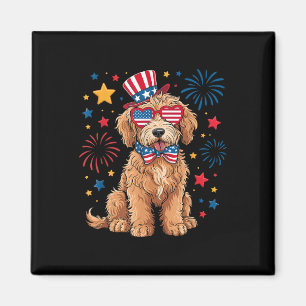 Imán Goldendoodle Patriótico 4 De Julio Golden Doodle D