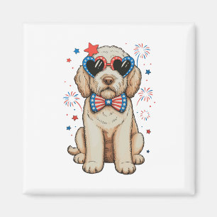 Imán Goldendoodle Perro 250 Aniversario Patriótico