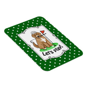 Imán Goldendoodle Perro Jugando Golf (rojo whmk2) Diver