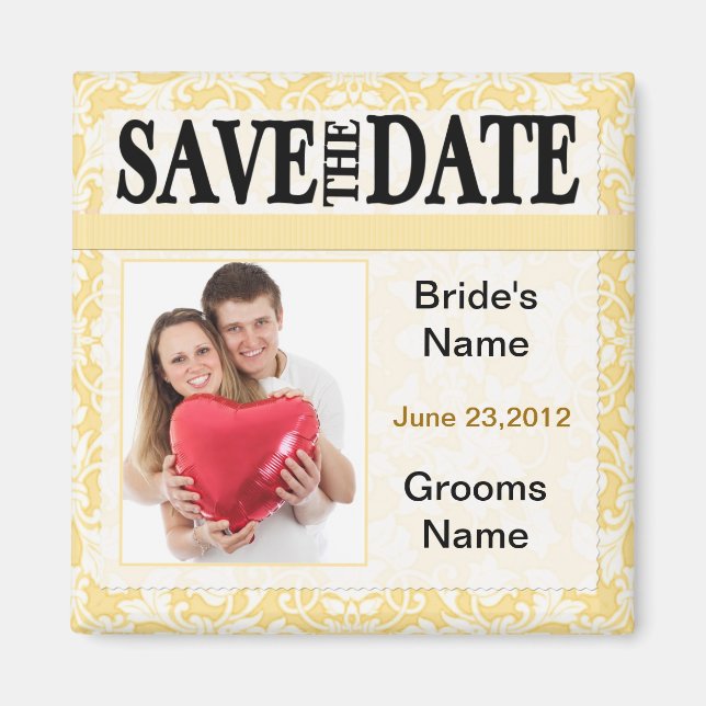 Imán Goldenrod Save The Date Photo Magnet (Frente)