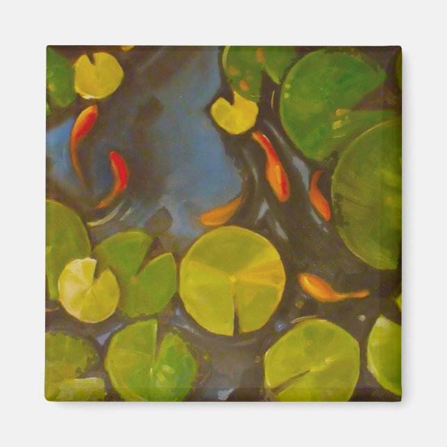 Imán Goldfish Koi Pond Water Lilies (Frente)