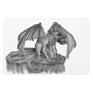 Imán GOLEM - Diseño en blanco y negro de Gargoyle