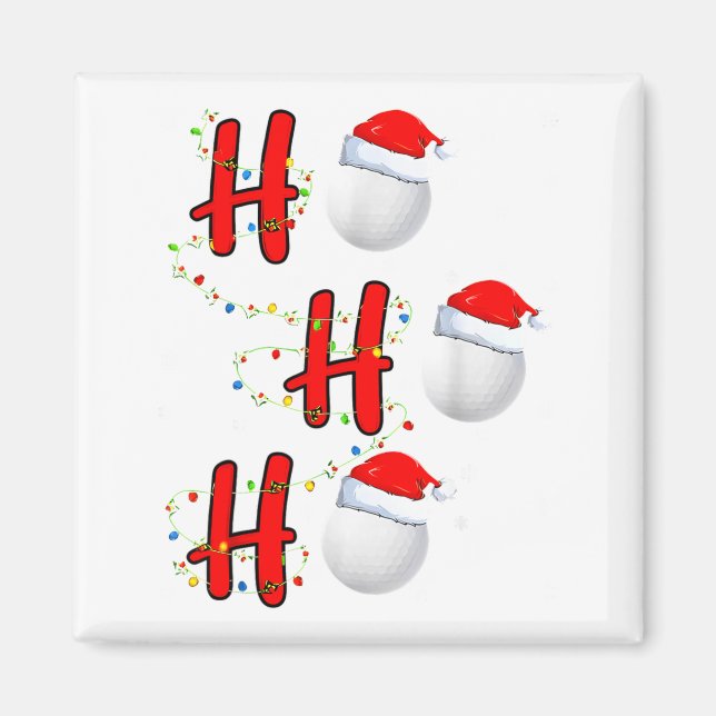 Imán Golf Ball Santa Hat Ho Ho Ho Men Women Christmas X (Frente)