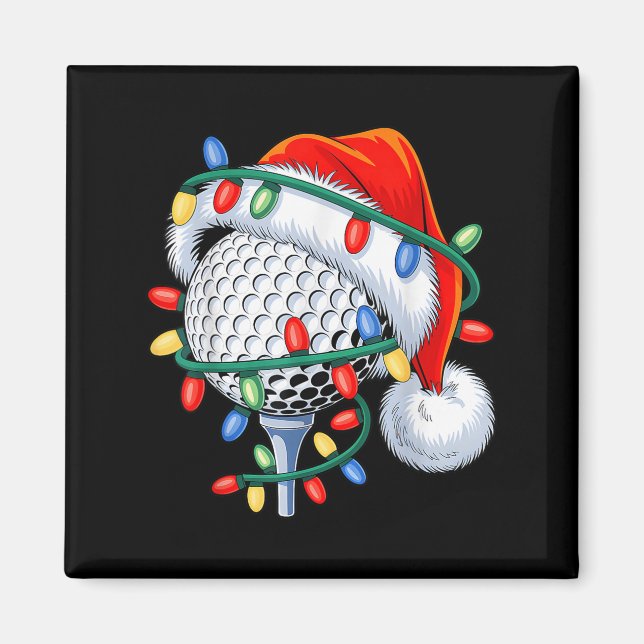 Imán Golf Ball Santa Hat Xmas Navidades divertidos Homb (Frente)