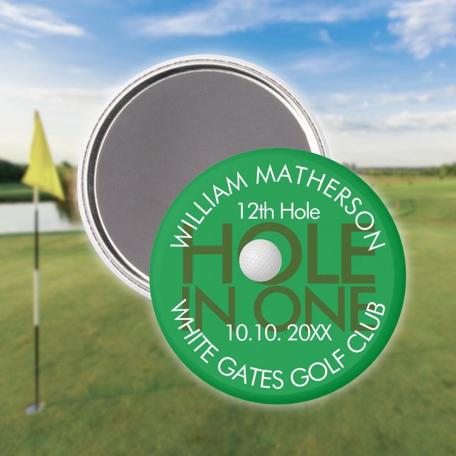 Imán Golf Divertido Moderno Hoyo en Uno (Hole in One Modern Fun Golf Magnet)