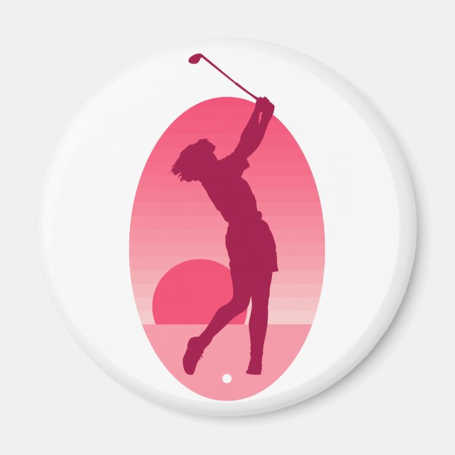 Imán Golf femenino rosa (Frente)