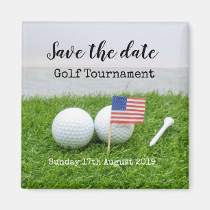 Imán Golf Guarda la fecha del Torneo de Golf con la ban
