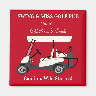 Imán Golf Pub Cart Beer & Snacks Wild Stories