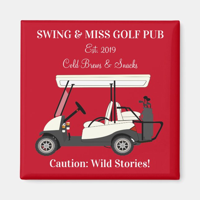 Imán Golf Pub Cart Beer & Snacks Wild Stories (Frente)