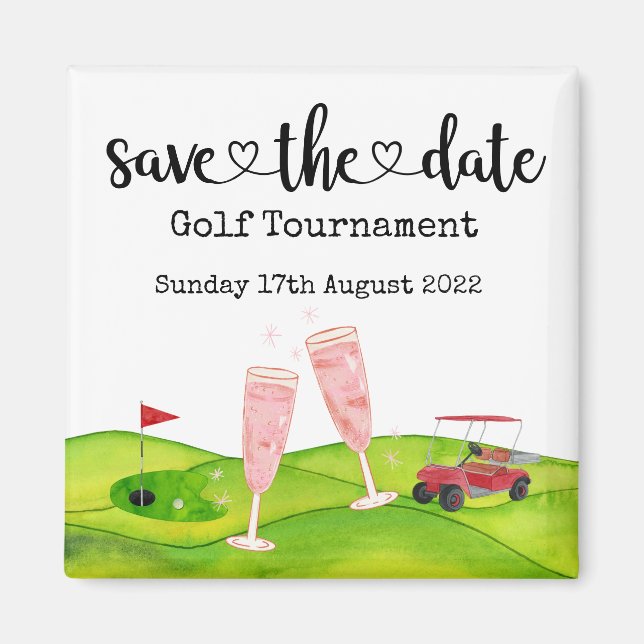 Imán Golf Salven la fecha Boda del torneo de golf (Frente)