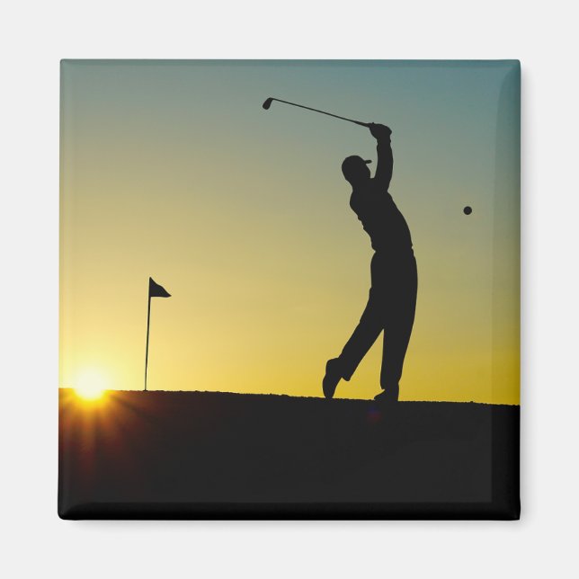 Imán Golfer at Sunset (Frente)
