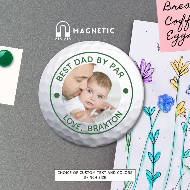 Imán Golfer BEST DAD BY PAR Photo Personalizado (Subido por el creador)