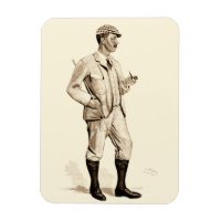 Golfer de época con tubería de tabaco y botas