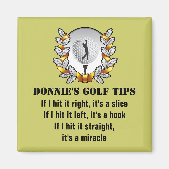 Imán Golfer Green Magnet, Consejo de Golf personalizado (Frente)