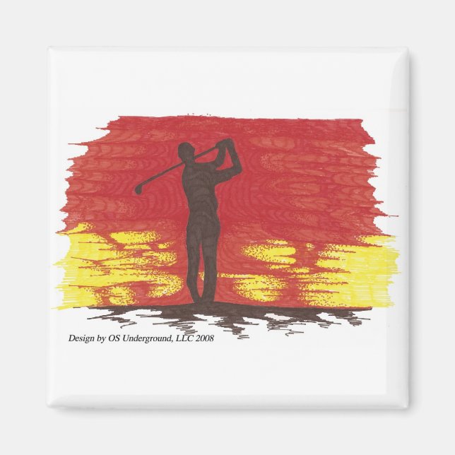 Imán Golfer Silhouette Magnet (Frente)