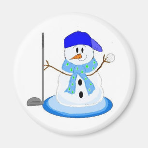 Imán Golfer Snowman