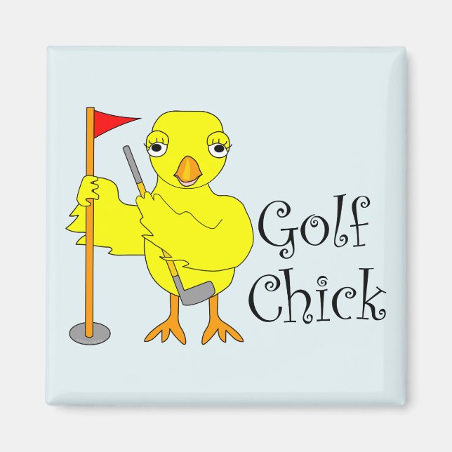Imán Golfing Chick Text (Frente)