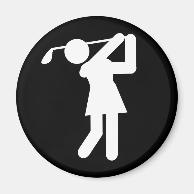 Imán Golfista femenina - Símbolo de golf femenino (Frente)