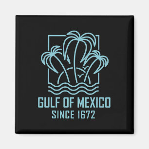 Imán Golfo De México Desde El Amanecer Retro Vintage De