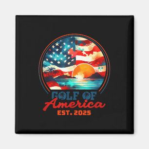 Imán Golfo Retro De Ee.Uu. 2025 Bandera Americana Golfo