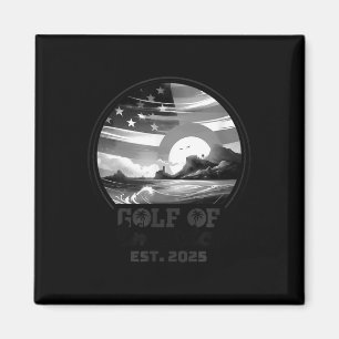 Imán Golfo Retro De Ee.Uu. 2025 Bandera Americana Golfo