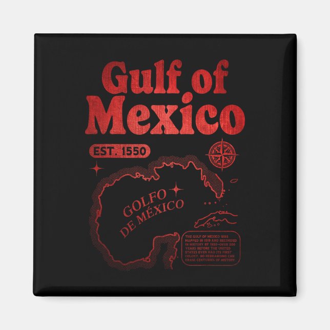 Imán Golfo Retro De México Desde 1550 Histórico Golfo D (Frente)
