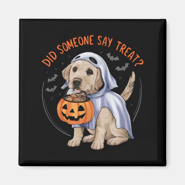 Imán Golpes de cachorro labrador fantasma Halloween per (Frente)