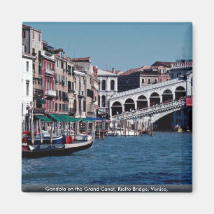 Imán Gondola en el Gran Canal, Puente Rialto, Venecia,