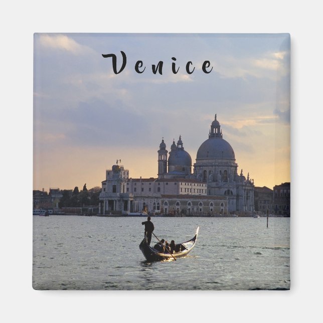 Imán Góndola veneciana al atardecer - Italia (Frente)