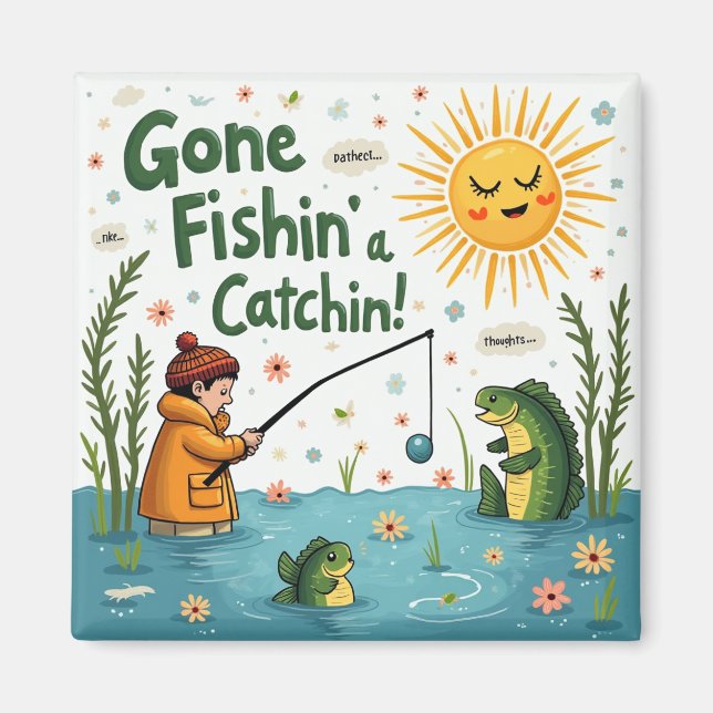 Imán Gone Fishin' Vibes (Frente)